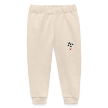 MOM. MOTHER'S DAY. HEART. FEAST. HAPPY BIRTHDAY - Baby Organic Sweatpants by Stanley/Stella - soft Ecru - Front