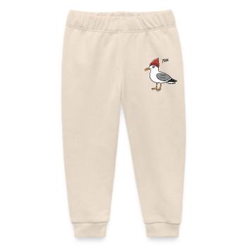 Moin Möwe in Mütze Ostsee und Nordsee Sprüche - Baby Organic Jogginghose Baby Tumbler von Stanley/Stella - Natur - Vorne