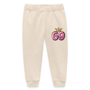 69 Number Krone - Baby Organic Sweatpants by Stanley/Stella - soft Ecru - Front