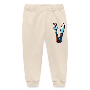 Cutlery knife fork colorful - Baby Organic Sweatpants by Stanley/Stella - soft Ecru - Front