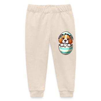 Colorful Beagle Dog Easter Egg Hatching Design - Baby Organic Sweatpants by Stanley/Stella - soft Ecru - Front