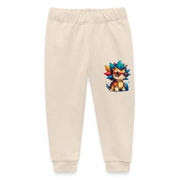 Kleiner lustiger bunter Stegosaurus mit Brille - Baby Organic Jogginghose Baby Tumbler von Stanley/Stella - Natur - Vorne