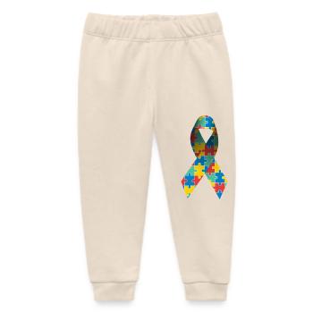 Awareness Ribbon für Autismus und Asperger-Syndrom - Baby Organic Jogginghose Baby Tumbler von Stanley/Stella - Natur - Vorne