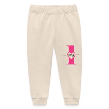 Ziffer Eins 1 mit Herz - Baby Organic Jogginghose Baby Tumbler von Stanley/Stella - Natur - Vorne
