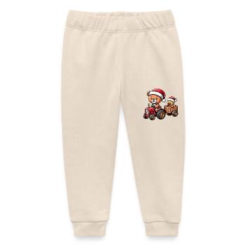 Teddy as Santa Claus and little cute duck - Baby Organic Sweatpants by Stanley/Stella - soft Ecru - Front