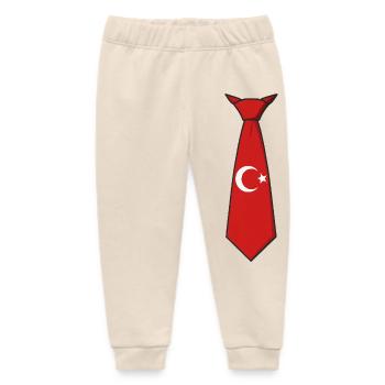 Rote Krawatte mit Halbmond und Stern - Baby Organic Jogginghose Baby Tumbler von Stanley/Stella - Natur - Vorne