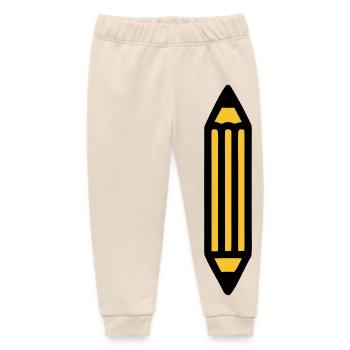 Pencil Writing Author Art - Baby Organic Sweatpants by Stanley/Stella - soft Ecru - Front