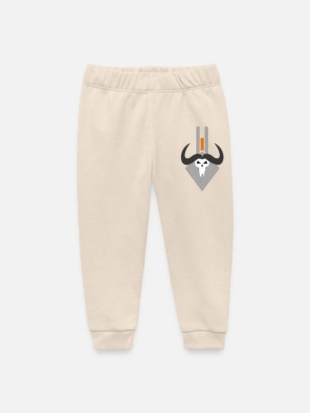 Demonic skull in the shield - Baby Organic Sweatpants by Stanley/Stella - soft Ecru