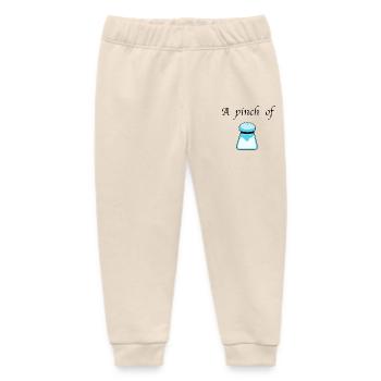 Cobalt Blue Salt Shaker Icon - Baby Organic Sweatpants by Stanley/Stella - soft Ecru - Front
