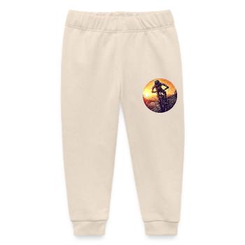 MTB Mountain Bike Downhill Sunset - Baby Organic Sweatpants by Stanley/Stella - soft Ecru - Front