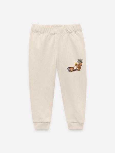 Cool Squirrel - Baby Organic Sweatpants by Stanley/Stella - soft Ecru