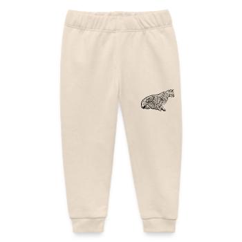 Black Cat Cat Kitten Cat Domestic Gift - Baby Organic Sweatpants by Stanley/Stella - soft Ecru - Front