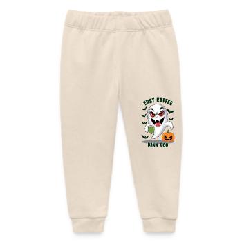 Evil spirit with coffee - Baby Organic Sweatpants by Stanley/Stella - soft Ecru - Front