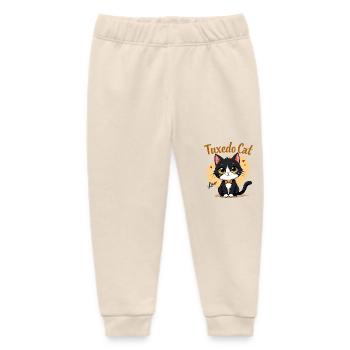 Tuxedo Cat Lover - Cadeau gratuit - Pantalon de jogging bébé bio Stanley/Stella - écru doux - Devant