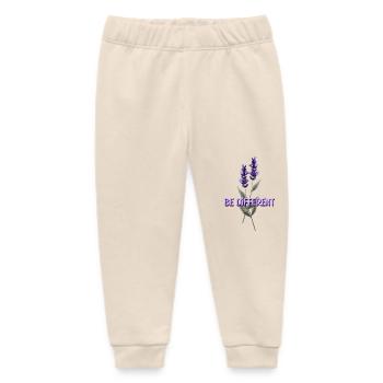BE DIFFERENT – Lavendel Blumenliebe Affirmationen - Baby Organic Jogginghose Baby Tumbler von Stanley/Stella - Natur - Vorne