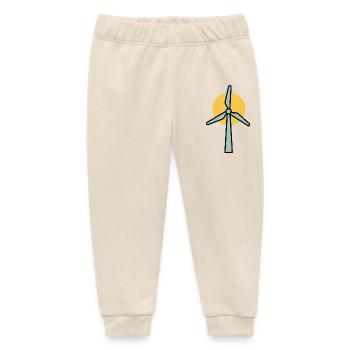Wind turbine | Renewable Energy Statement - Baby Organic Sweatpants by Stanley/Stella - soft Ecru - Front