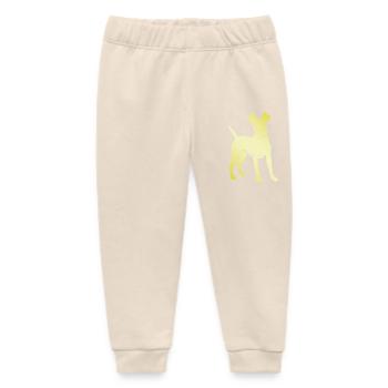 Pinscher Dog Silhouette - Baby Organic Sweatpants by Stanley/Stella - soft Ecru - Front