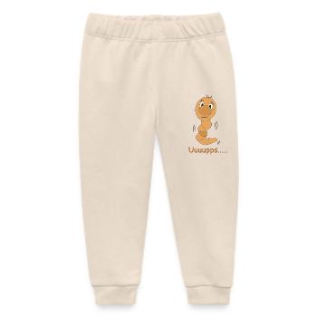 Uuuupps... Funny worm with a moment of shock - Baby Organic Sweatpants by Stanley/Stella - soft Ecru - Front