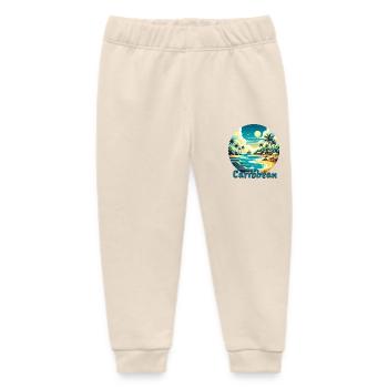 Caribbean Vacation American Beach - Baby Organic Sweatpants by Stanley/Stella - soft Ecru - Front
