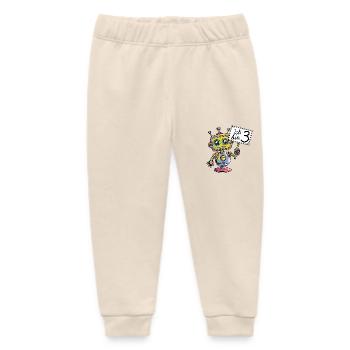 drei Jahre dritter Geburtstag kleiner Roboter - Baby Organic Jogginghose Baby Tumbler von Stanley/Stella - Natur - Vorne