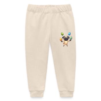 Oster-Mops Jongliert Eier, Hund Artist - Baby Organic Jogginghose Baby Tumbler von Stanley/Stella - Natur - Vorne