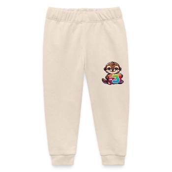 Ich bin 3 Jahre dritter Geburtstag - Baby Organic Jogginghose Baby Tumbler von Stanley/Stella - Natur - Vorne