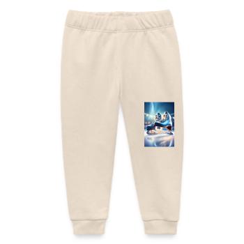 Blue iceskates - Baby Organic Sweatpants by Stanley/Stella - soft Ecru - Front