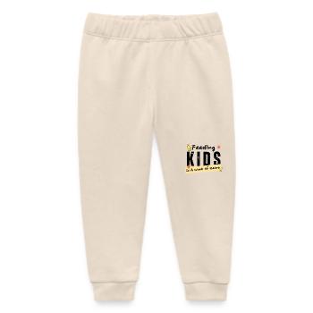 Feeding Kids Is A Work of Heart School Lunch Lady - Baby Organic Sweatpants by Stanley/Stella - soft Ecru - Front