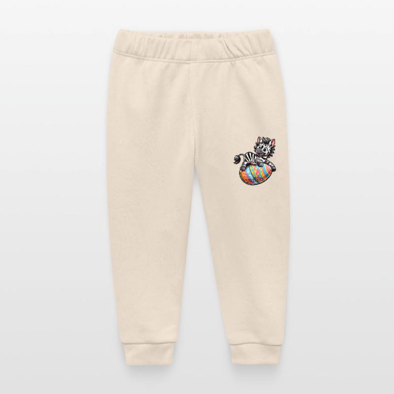 Easter Zebra Easter Egg Comic Baby Organic Sweatpants by Stanley/Stella