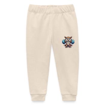 Eule Gewicht Gewichtheber Starke Eule Fitness - Baby Organic Jogginghose Baby Tumbler von Stanley/Stella - Natur - Vorne