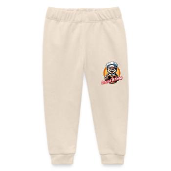 funny little otter with baker's hat and pretzel - Baby Organic Sweatpants by Stanley/Stella - soft Ecru - Front