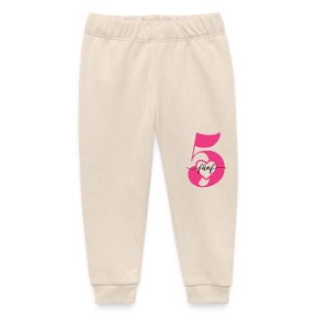 Ziffer Fünf 5 mit Herz - Baby Organic Jogginghose Baby Tumbler von Stanley/Stella - Natur - Vorne