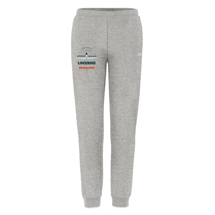 Lucerne badge on a craft community 2.0 sweatpants, heather grey