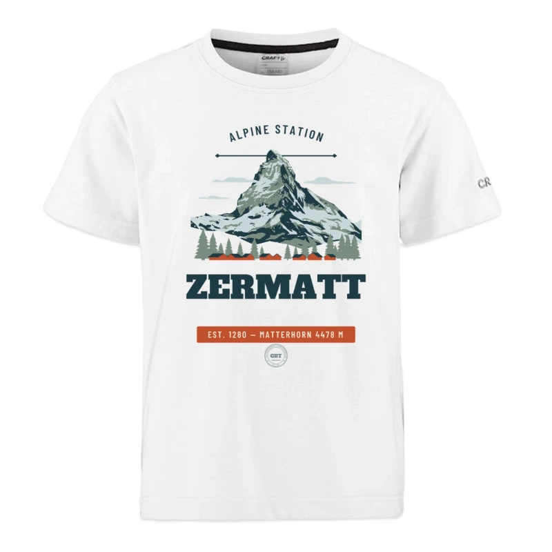 Zermatt badge on a craft community 2.0 kids t-shirt