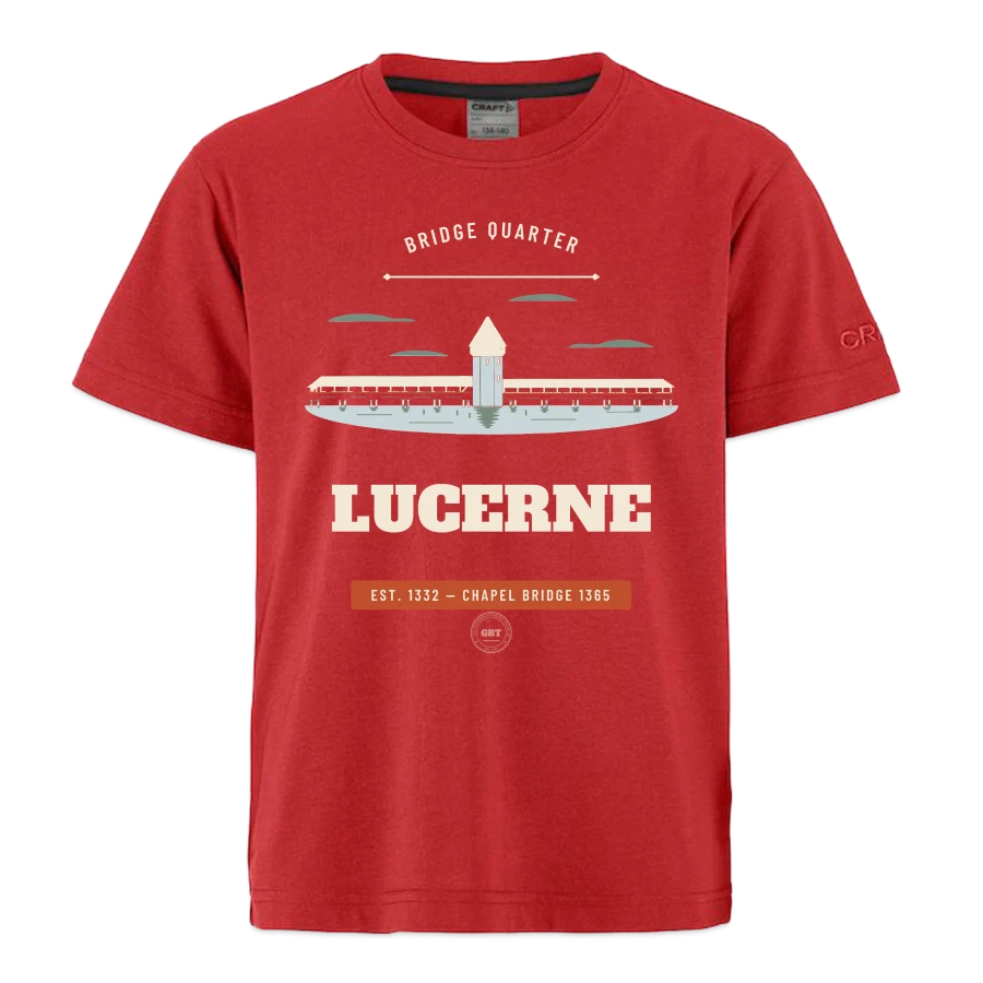Lucerne-märke på en craft community 2.0 kids t-shirt, red