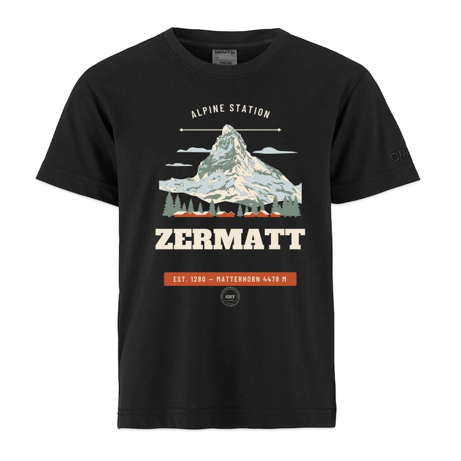 Zermatt badge on a craft community 2.0 kids t-shirt, black