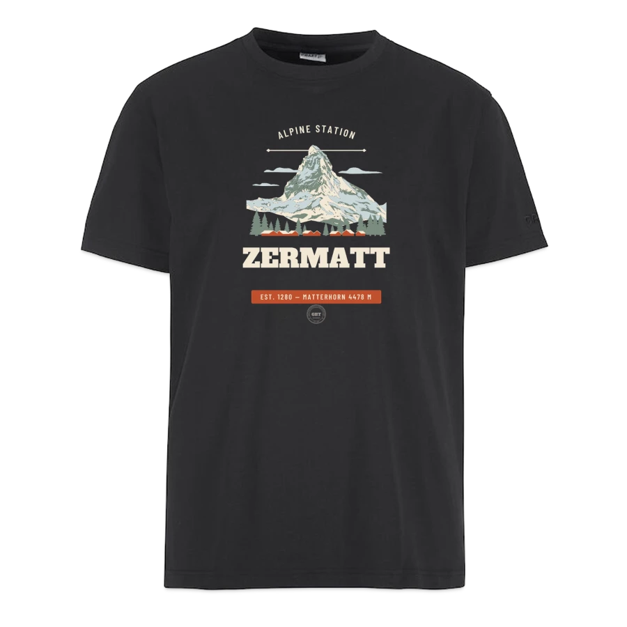 Zermatt badge on a craft community 2.0 t-shirt, black