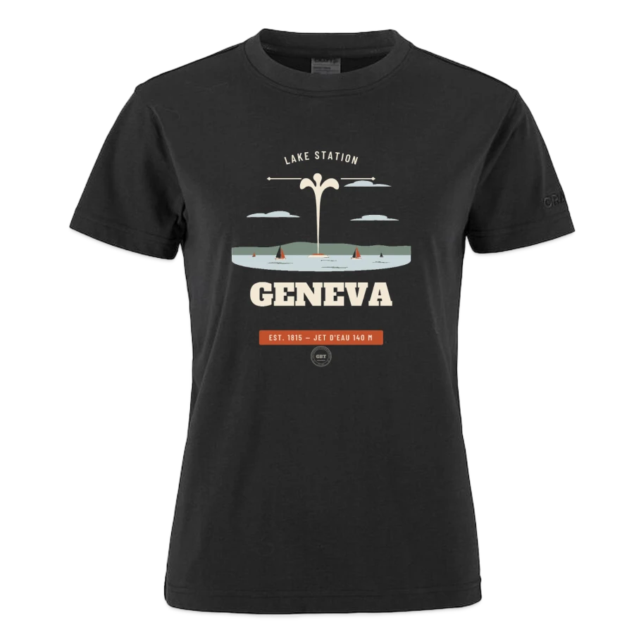 Geneva-märke på en craft community 2.0 women's t-shirt, black