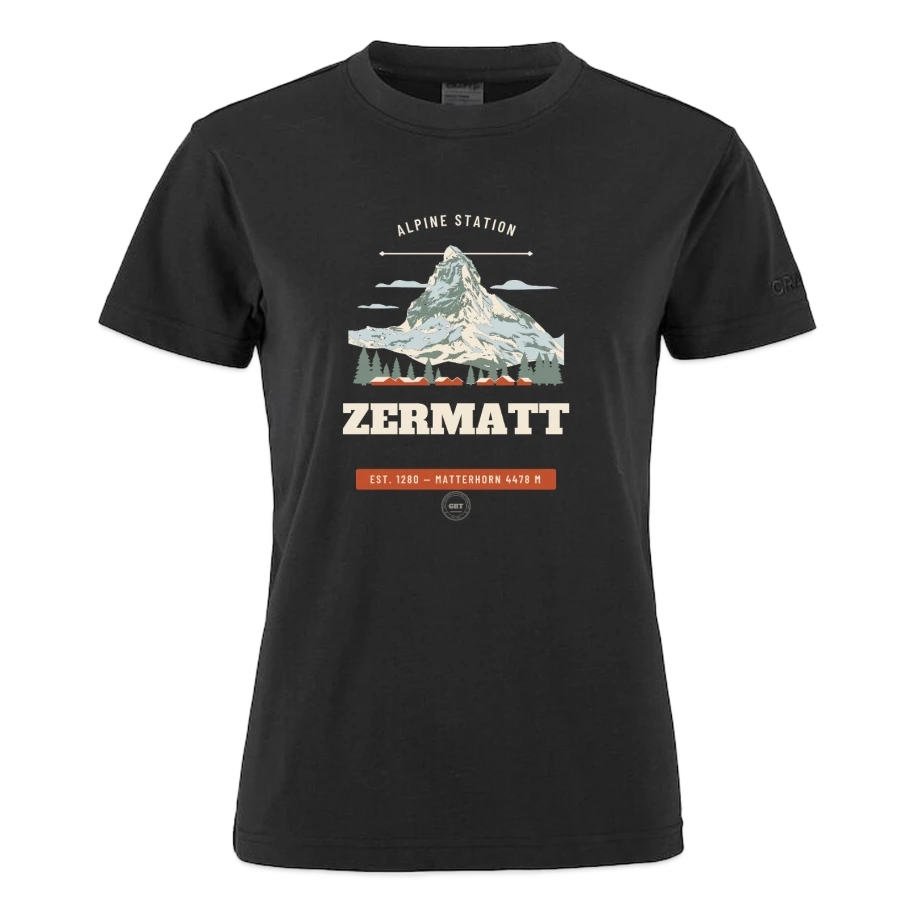 Zermatt-märke på en craft community 2.0 women's t-shirt, black