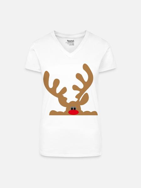 elch - Bio Frauen T-Shirt mit V-Ausschnitt - Weiß