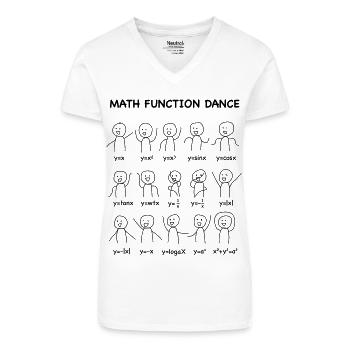 Le (Nerd-shirt) 'Math Fonction Dance' - T-shirt bio col V Femme - blanc - Devant