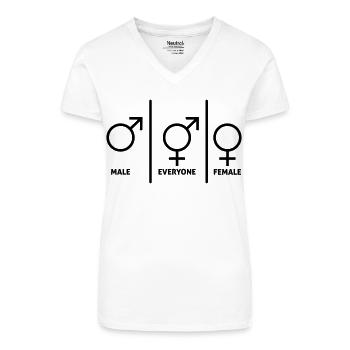 Symbol-Männer-Frauen-Divers - Bio Frauen T-Shirt mit V-Ausschnitt - Weiß - Vorne