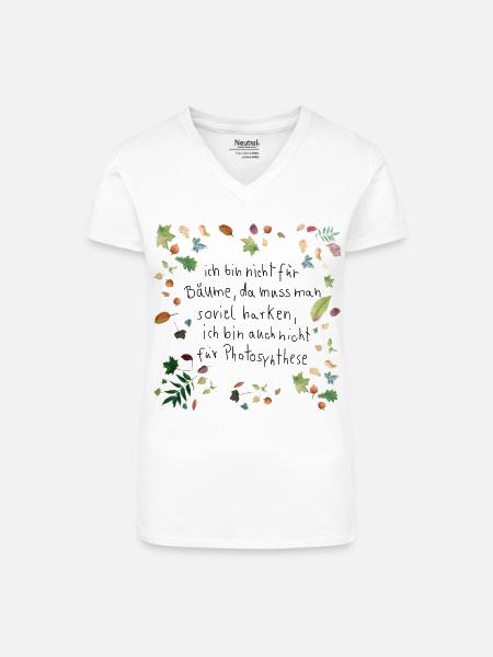 Herbstlaub Photosynthese - Bio Frauen T-Shirt mit V-Ausschnitt - Weiß