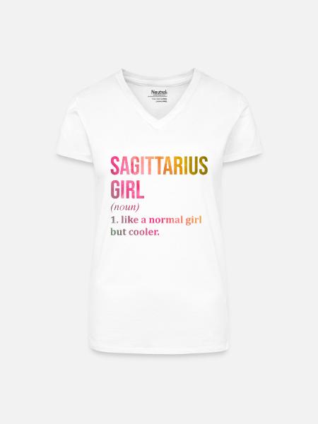 Schütze Schütze Schütze - Bio Frauen T-Shirt mit V-Ausschnitt - Weiß