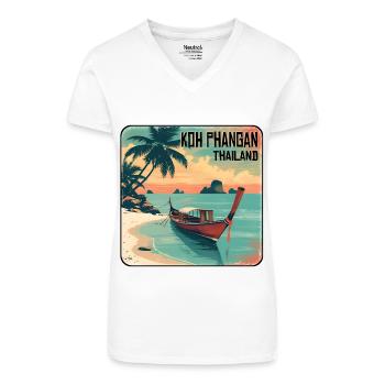 Koh Phangan Thailand - Bio Frauen T-Shirt mit V-Ausschnitt - Weiß - Vorne