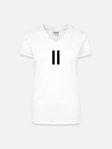 Pause Symbol Zeichen Geschenk - Bio Frauen T-Shirt mit V-Ausschnitt - Weiß