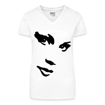 sexy girl, street art - Organic Women's V-Neck T-Shirt - white - Front
