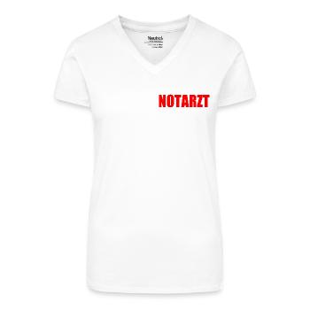 Emergency physician - Organic Women's V-Neck T-Shirt - white - Front
