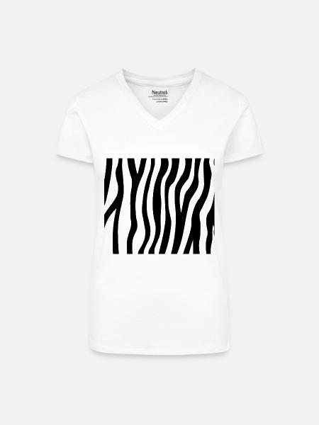 Zebra - Bio Frauen T-Shirt mit V-Ausschnitt - Weiß