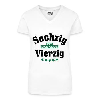 60 ist das neue 40 - Bio Frauen T-Shirt mit V-Ausschnitt - Weiß - Vorne